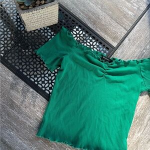 Emerald Scrunch Top 🤍